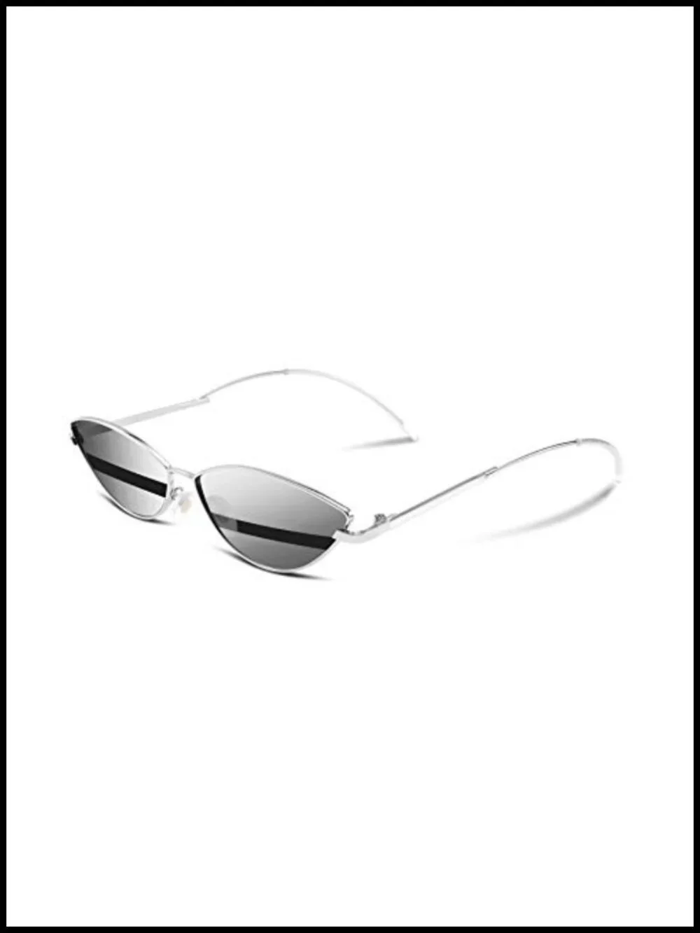 Retro Cateye Sunglasses for Women Men Y2K Wrap Around UV400 Metal Frame